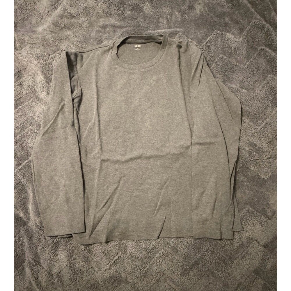 Men's Uniqlo Long-Sleeve Crewneck Shirt - Gray